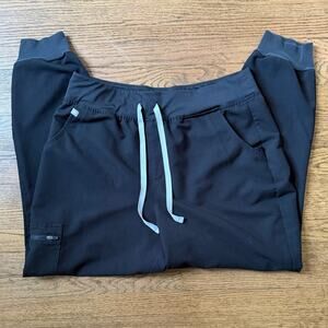 Figs Technical Collection Black High Waisted Joggers Size XL